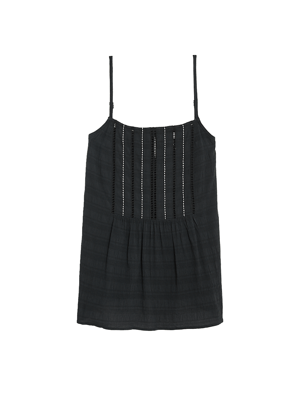Cotton Blend Embroidered Square Neck Cami Top