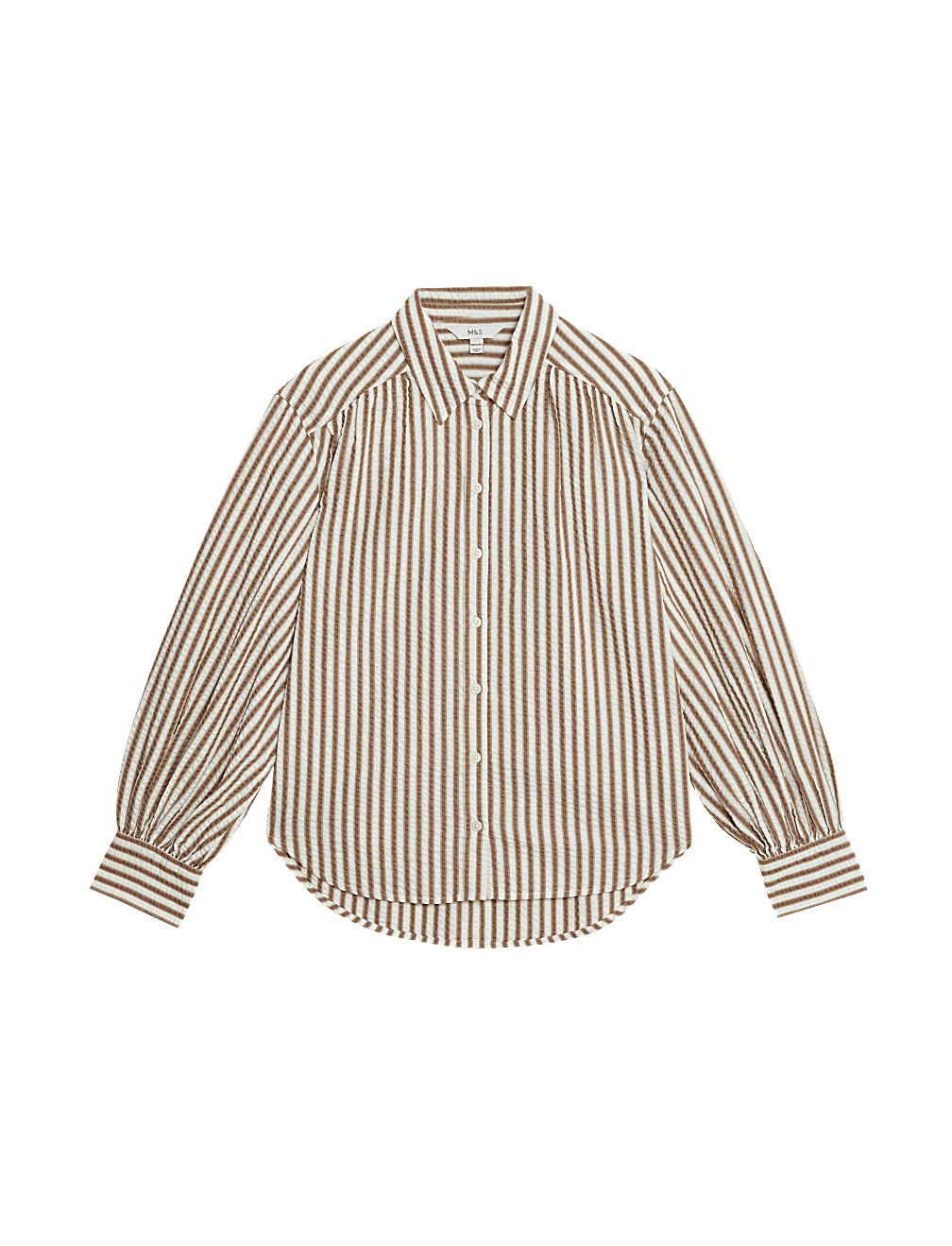 Pure Cotton Striped Collared Shirt