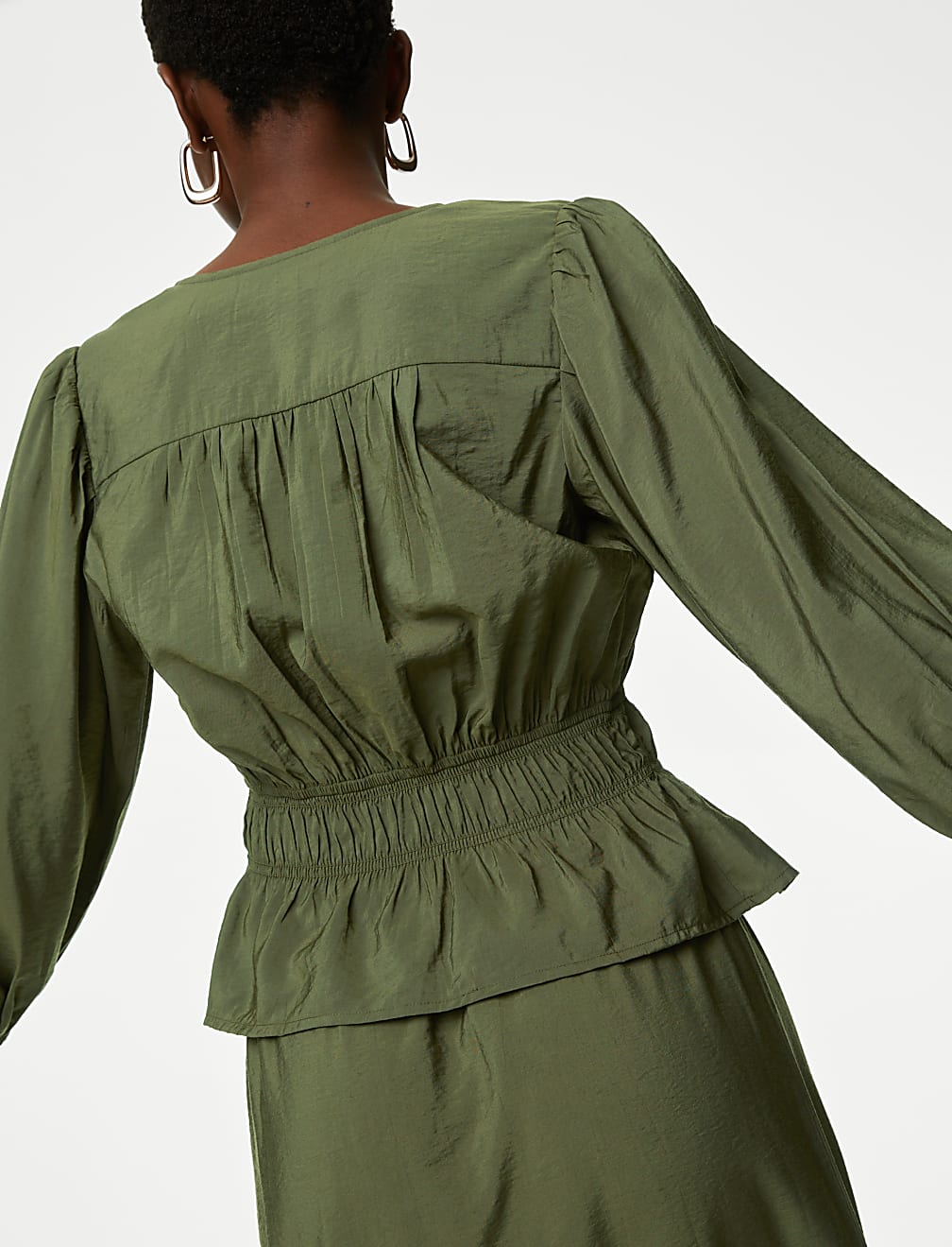 Textured Smock Detail Blouse