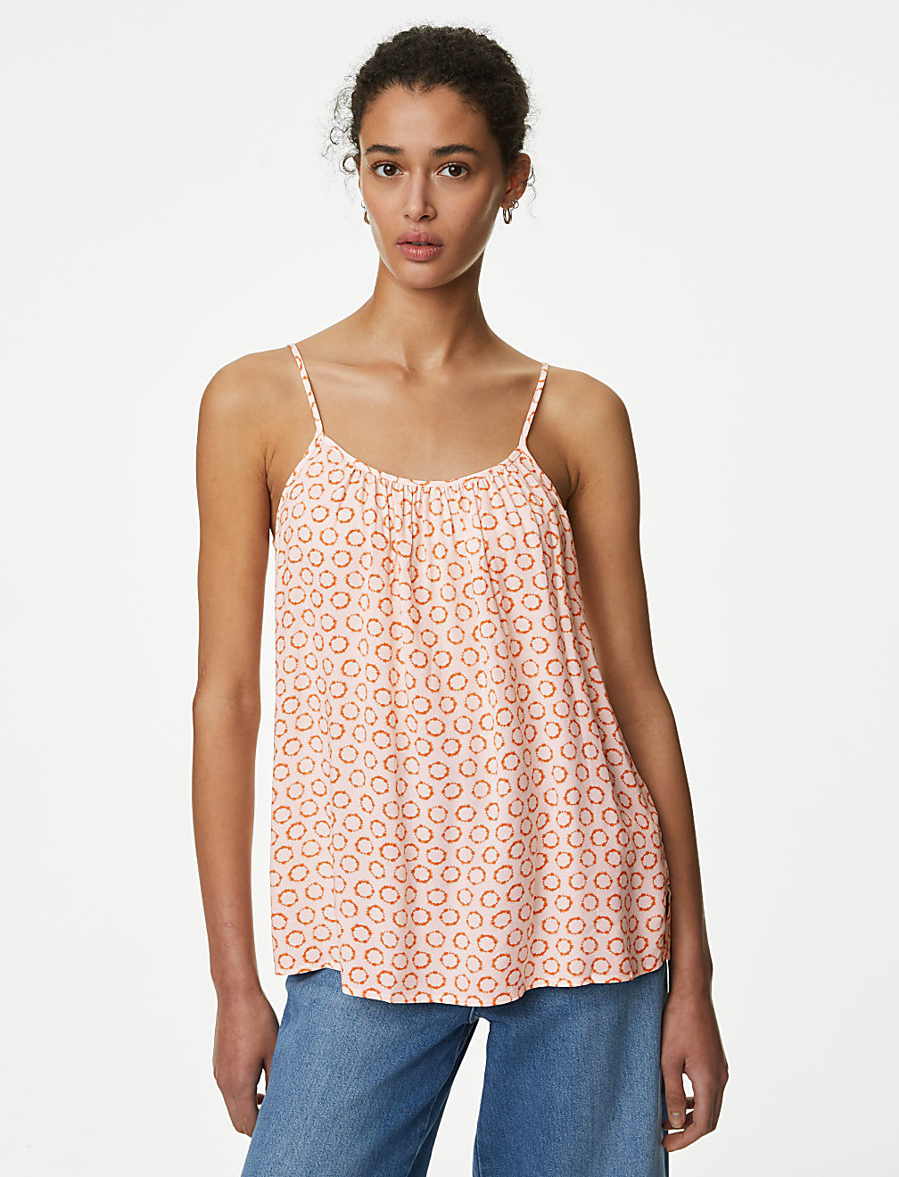 Printed Shoulder Straps Cami Top