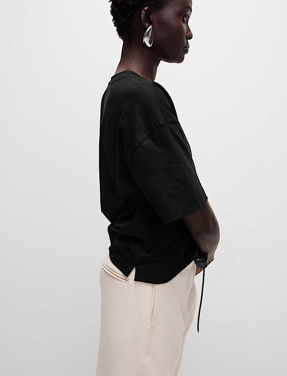 Pure Cotton Crew Neck Boxy T-Shirt