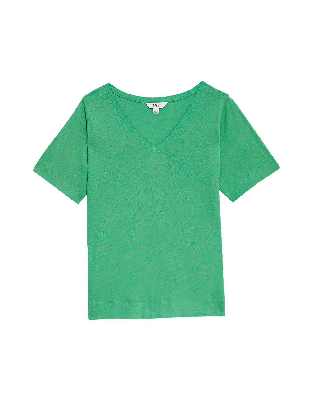 Linen Blend V-Neck Top