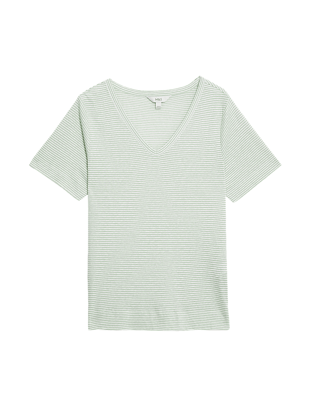 Buy Linen Blend Striped V-Neck Top at Marks & Spencer