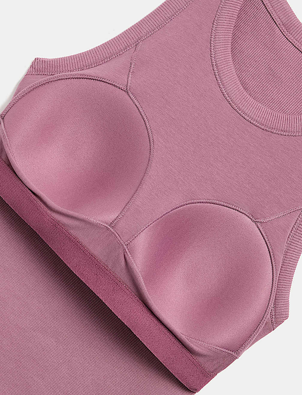 Cotton Rich Ribbed Scoop Neck Bra Vest Top