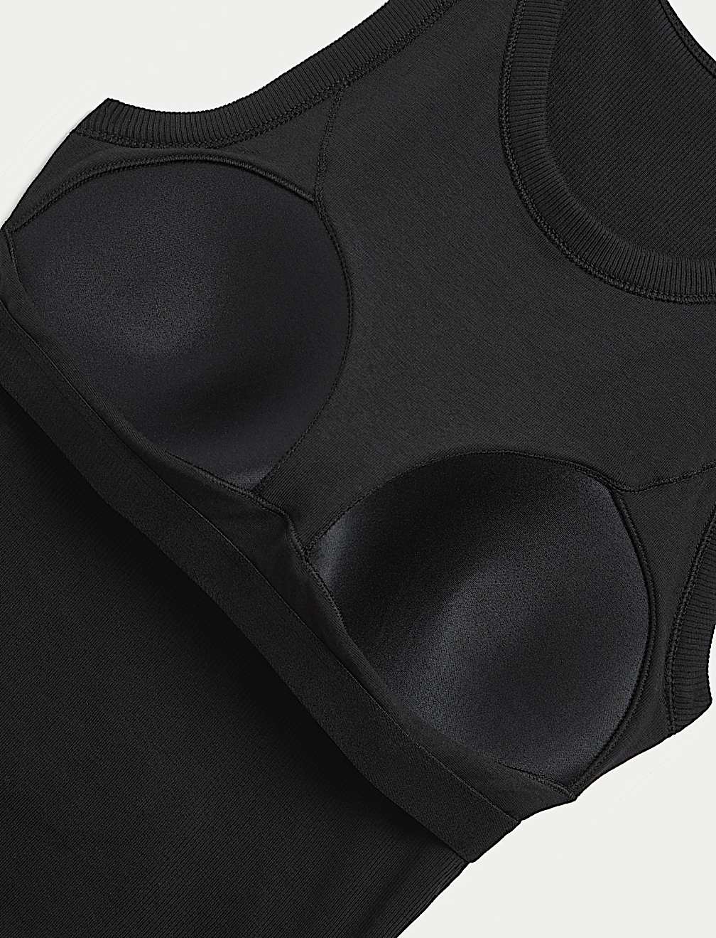 Cotton Rich Ribbed Scoop Neck Bra Vest Top