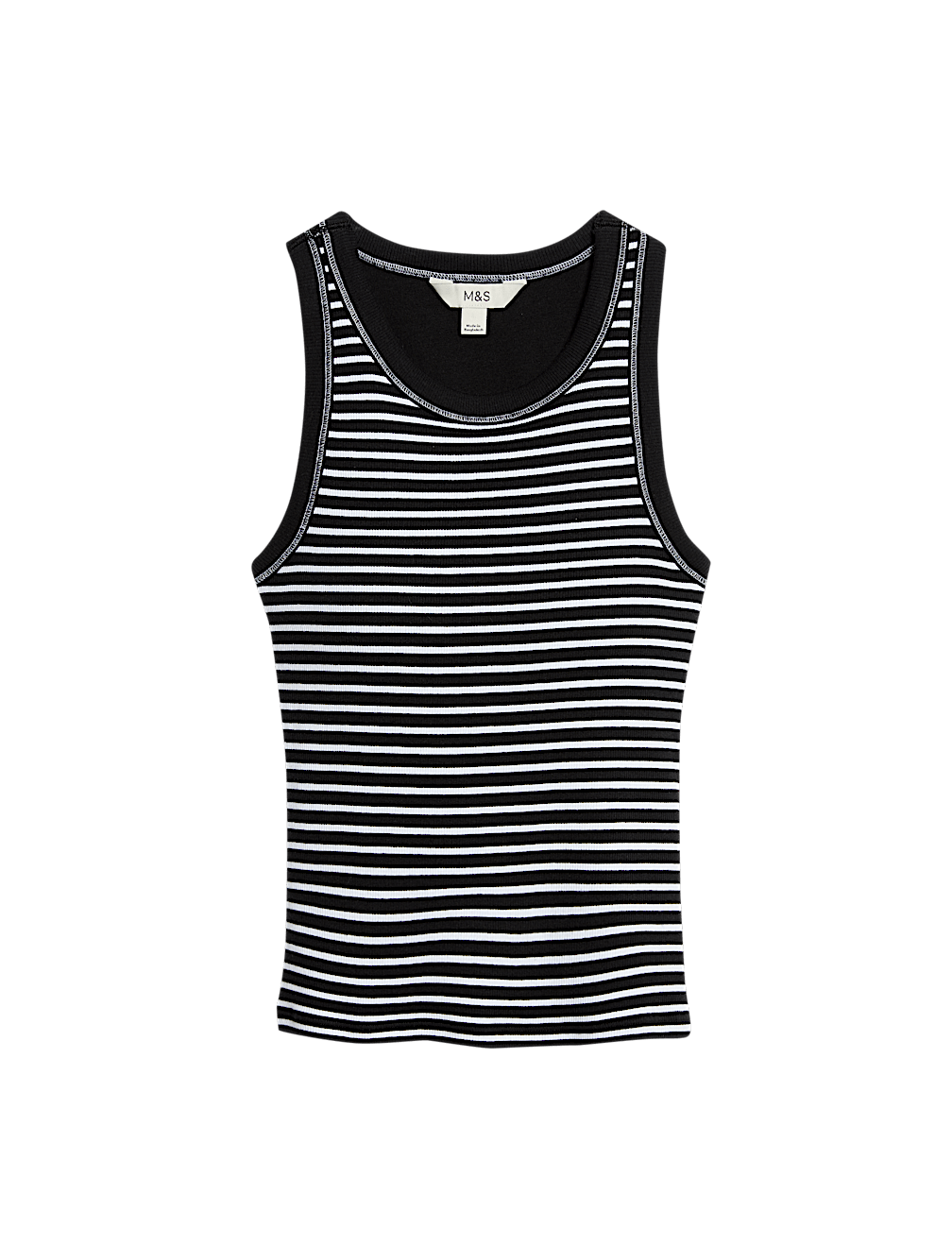 Cotton Rich Striped Secret Support Vest