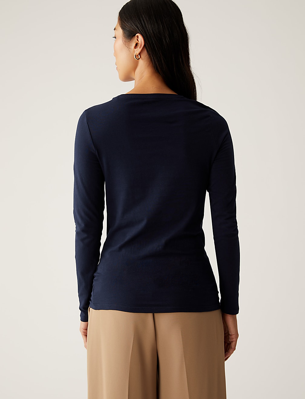 Cotton Rich Slim Fit Long Sleeve Top