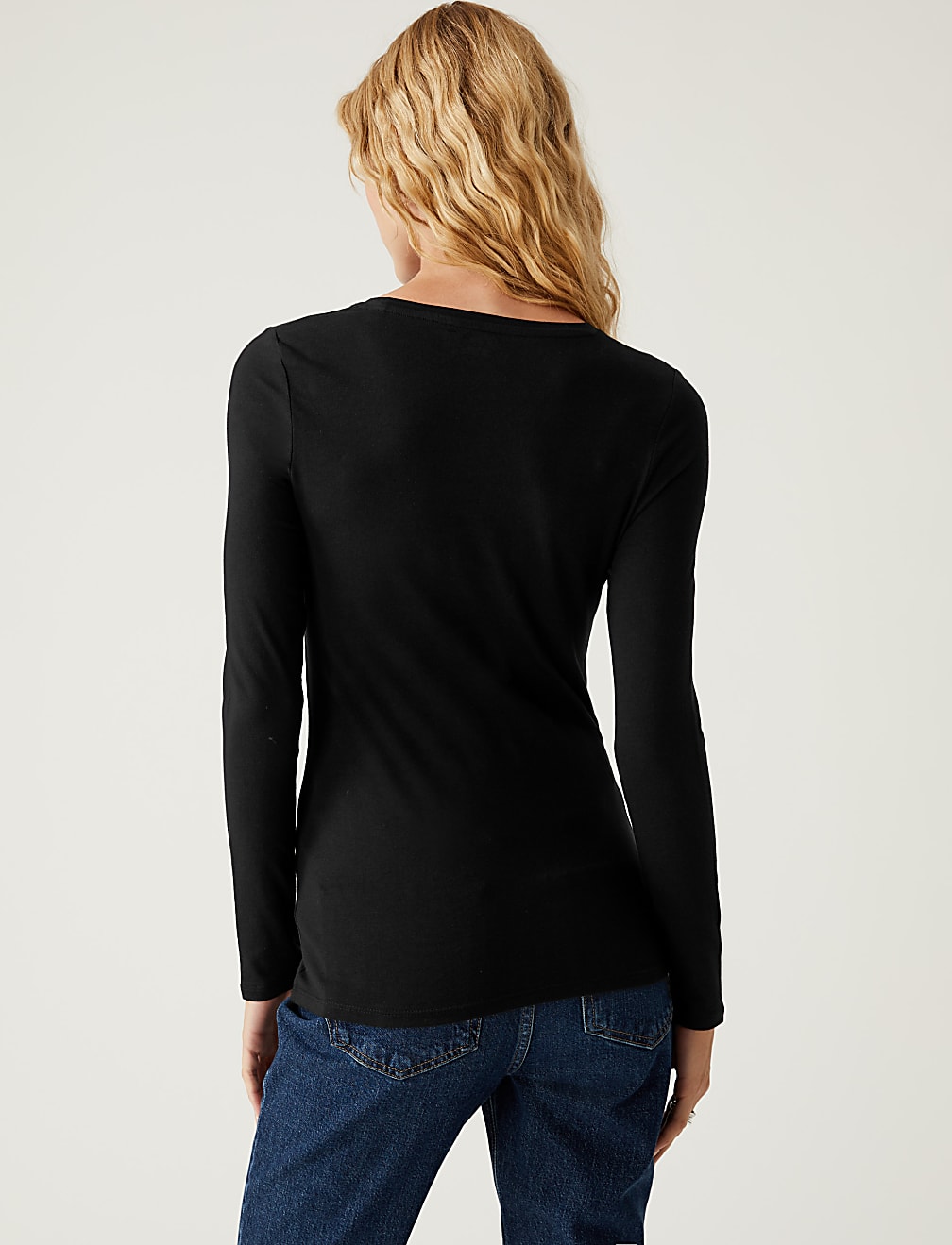 Cotton Rich Slim Fit Long Sleeve Top