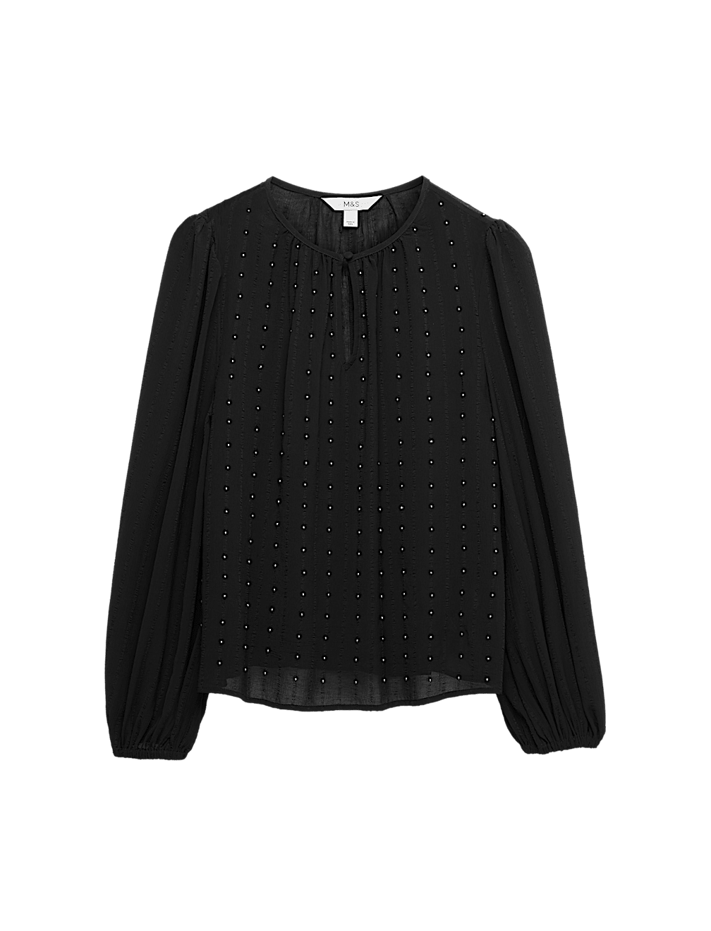 Studded Blouson Sleeve Blouse