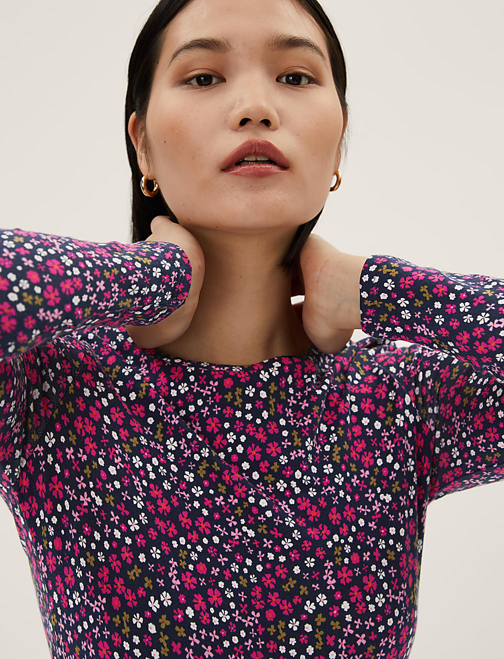 Cotton Rich Printed Slim Fit Top