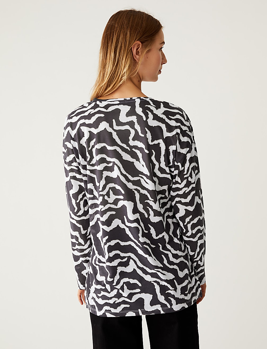 Printed Relaxed Longline Top