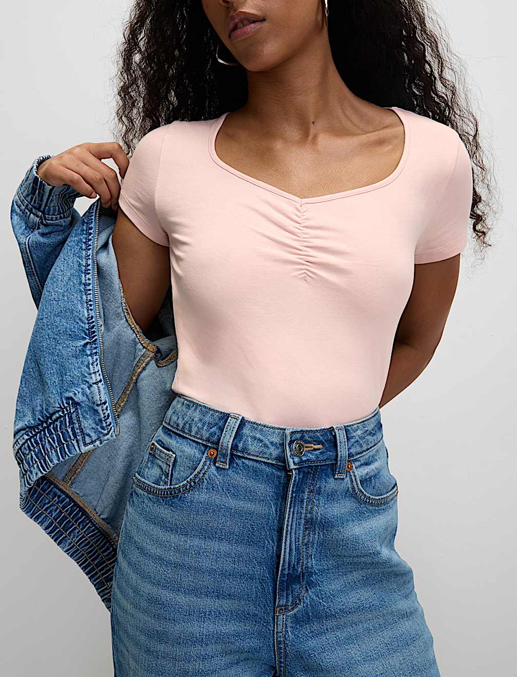 Sweetheart Neck Slim Top