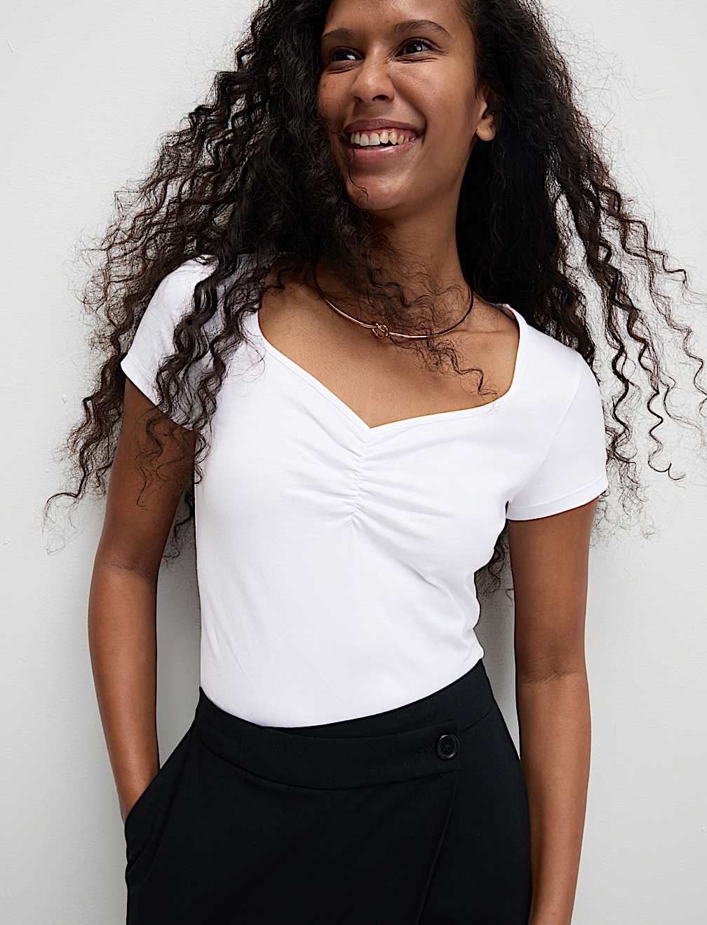 Sweetheart Neck Slim Top