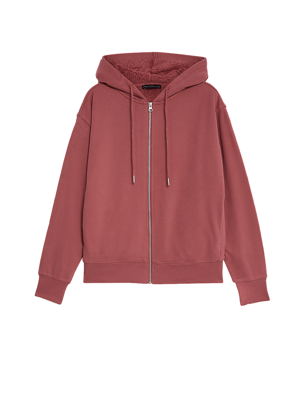 Cotton Rich Borg Lined Zip Up Hoodie