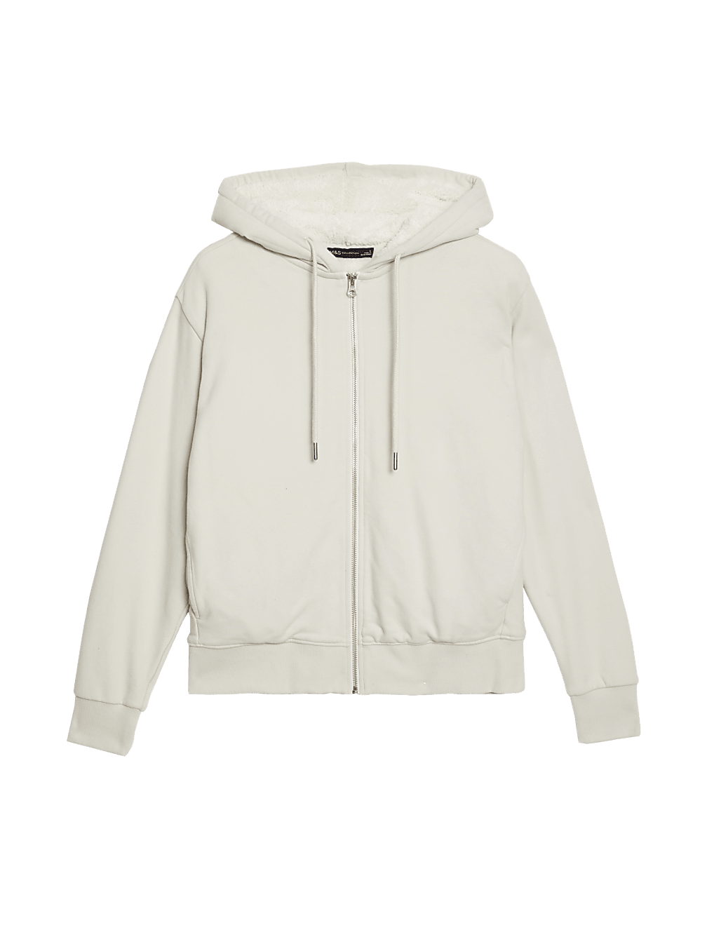 Cotton Rich Borg Lined Zip Up Hoodie