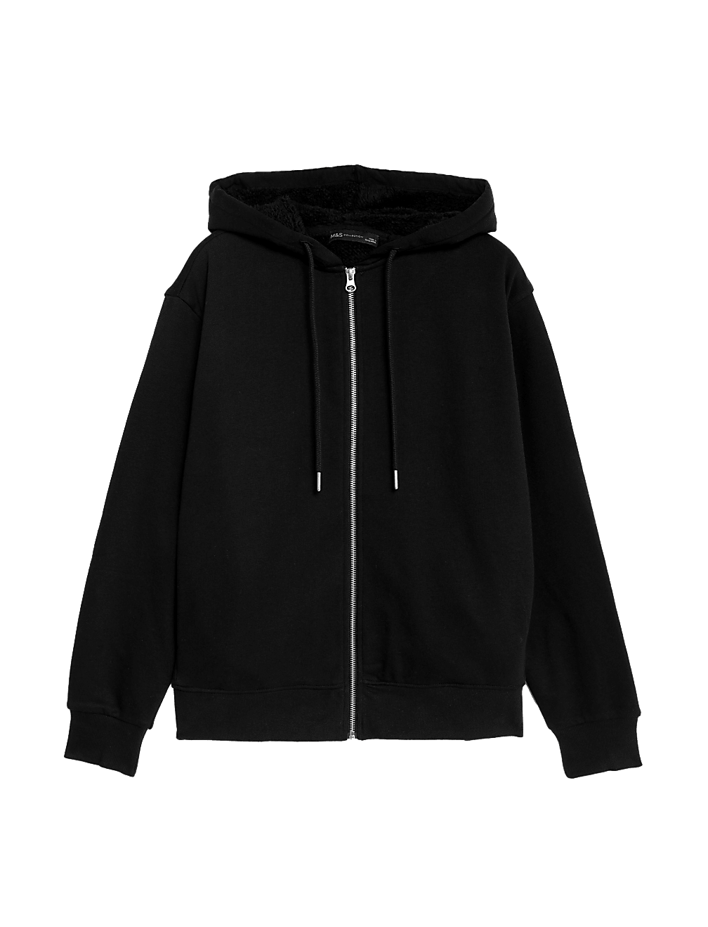 Cotton Rich Borg Lined Zip Up Hoodie
