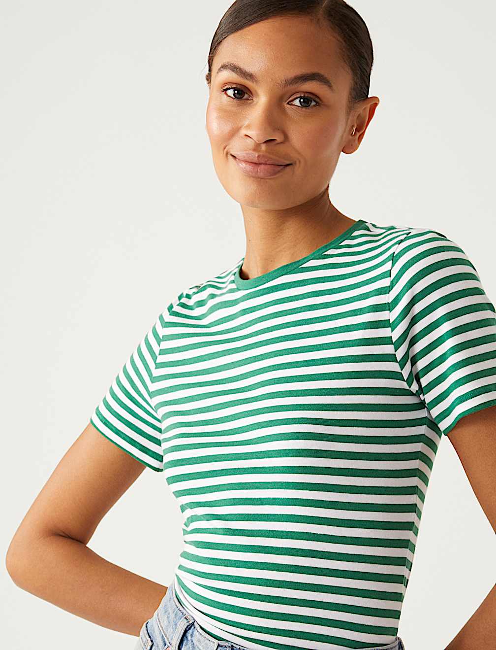 Cotton Rich Striped Slim Fit T-Shirt
