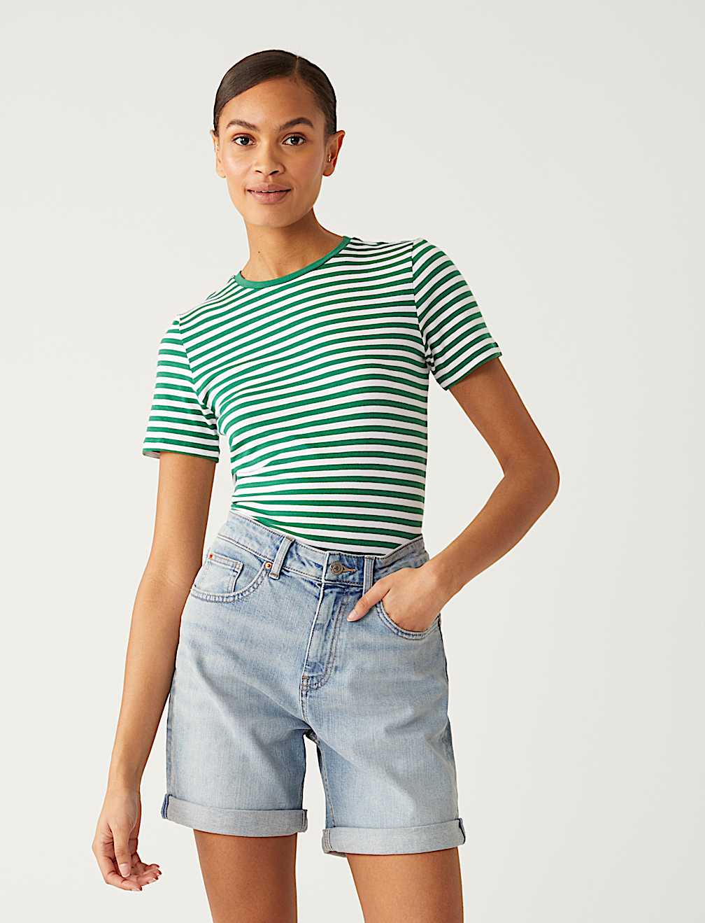Cotton Rich Striped Slim Fit T-Shirt