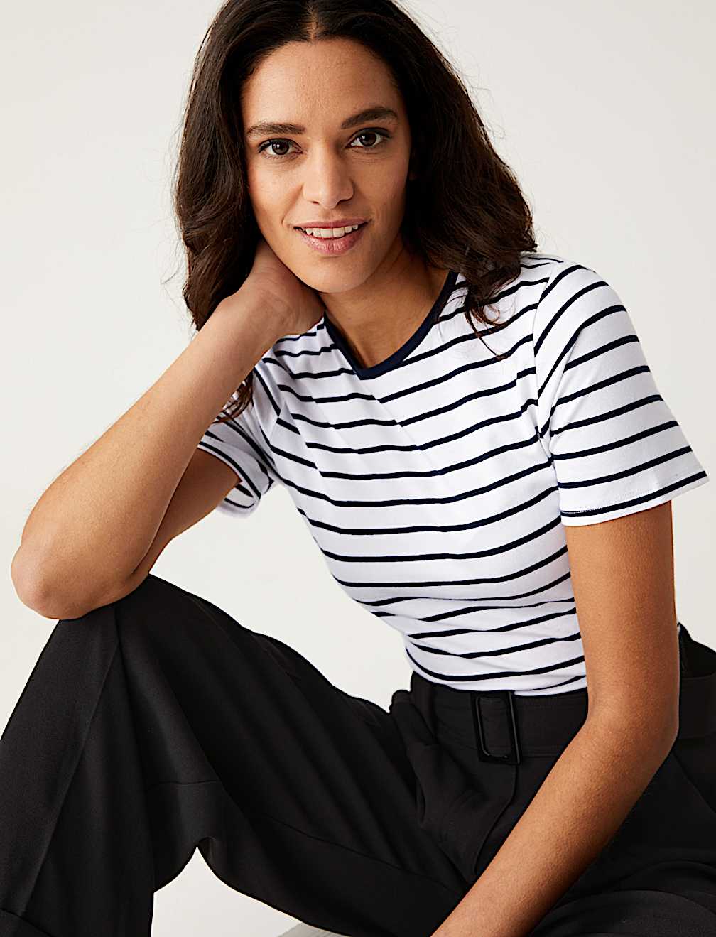 Cotton Rich Striped Slim Fit T-Shirt