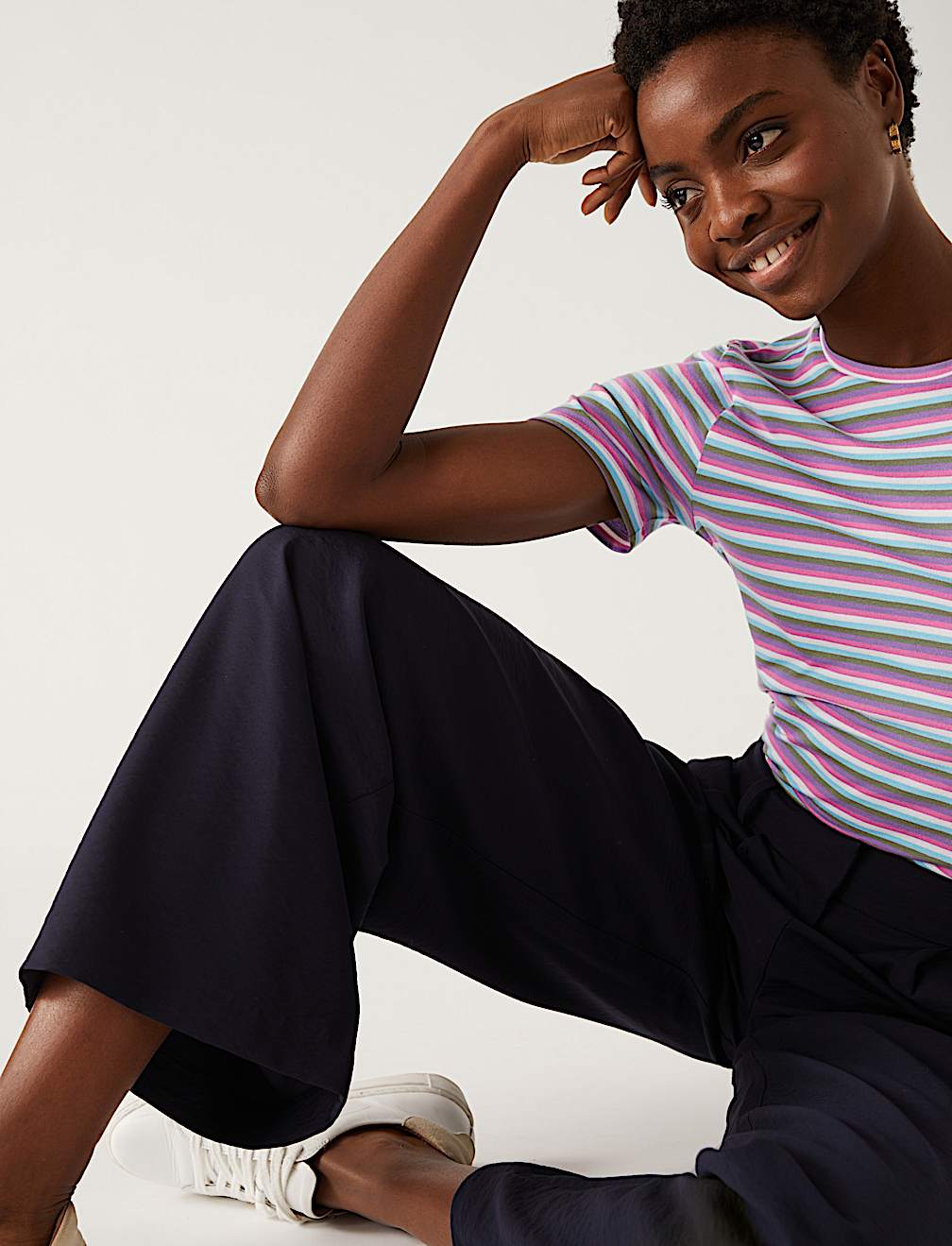 Cotton Rich Striped Slim Fit T-Shirt