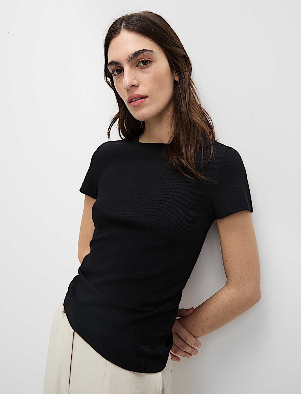 Cotton Rich Ribbed Slim Fit T-Shirt