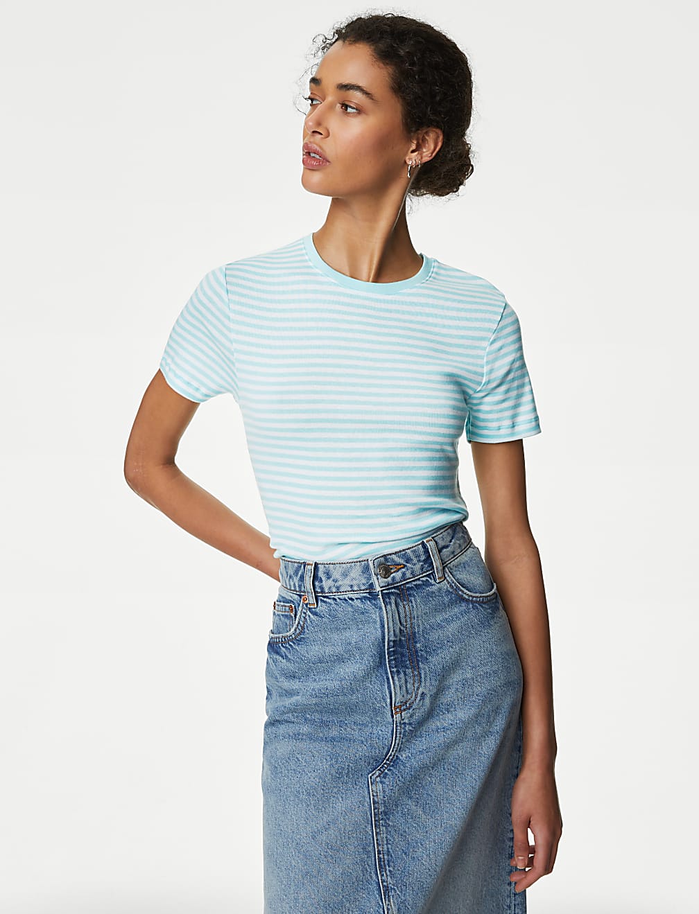 Pure Cotton Striped Slim Fit T-Shirt