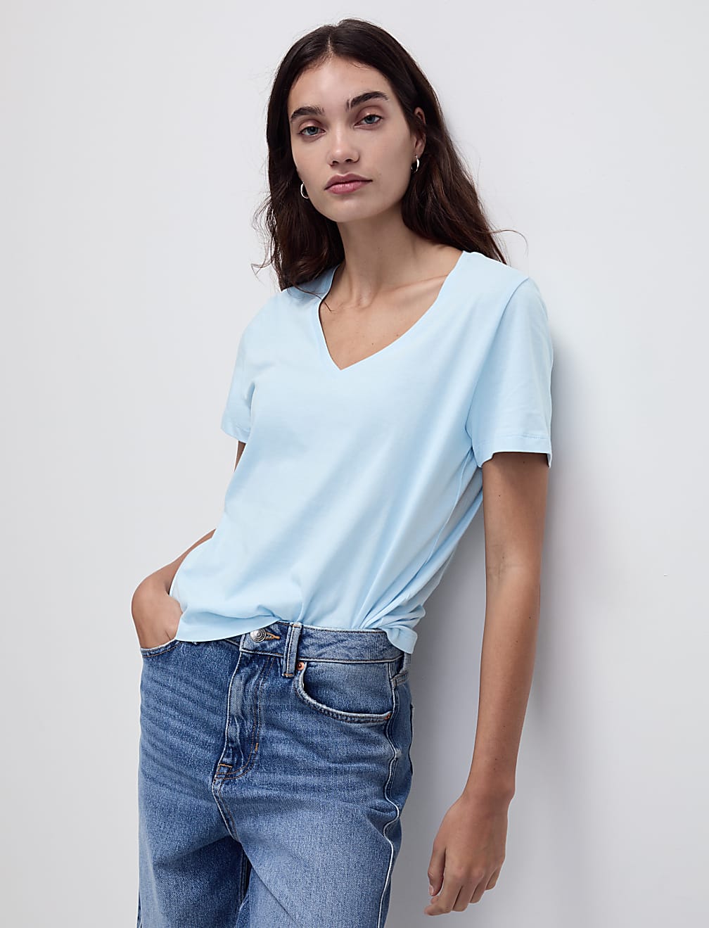 Pure Cotton V-Neck T-Shirt
