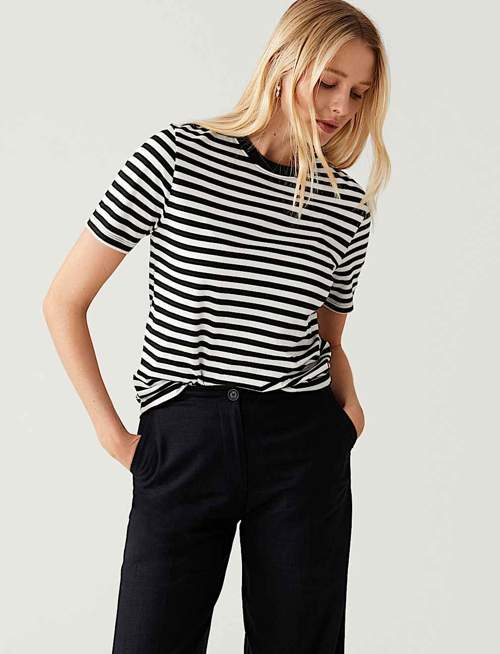 Pure Cotton Striped Everyday Fit T-Shirt