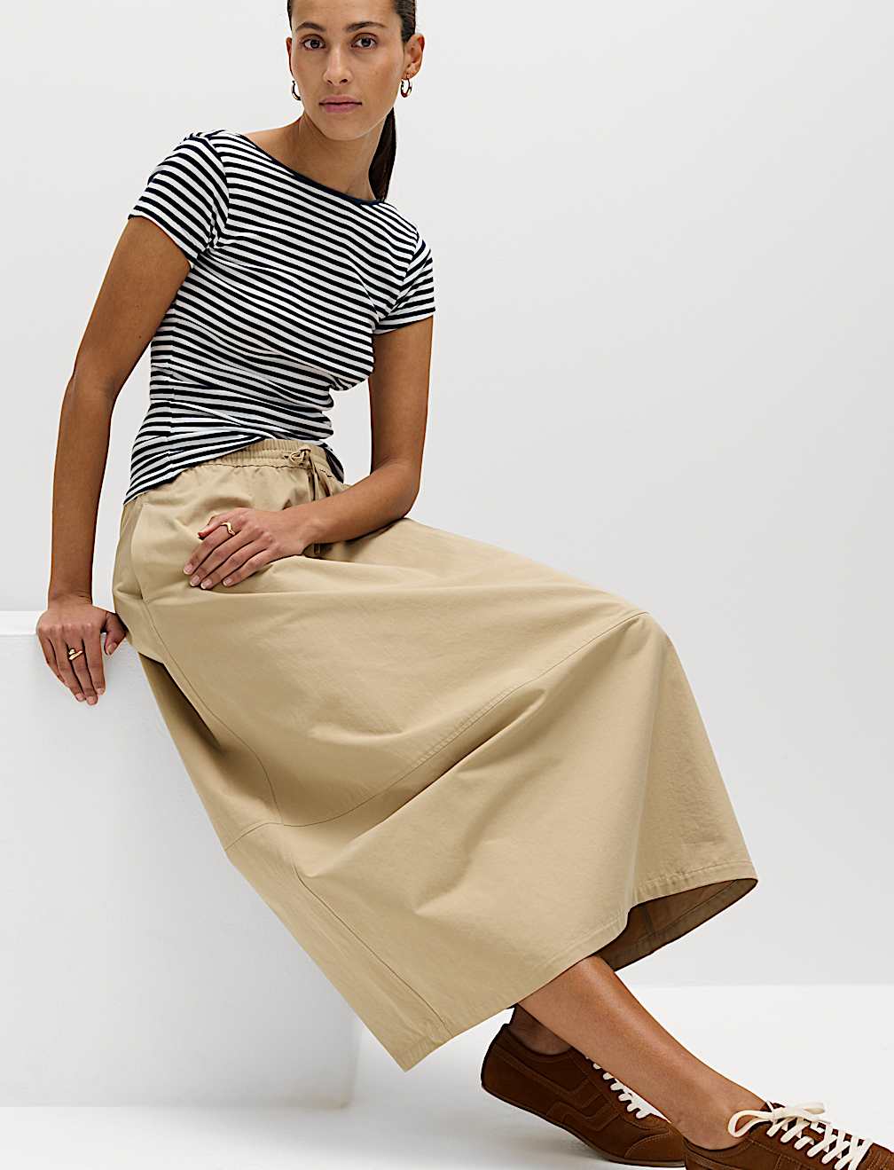 Pure Cotton Short Sleeve Scoop Back T-Shirt