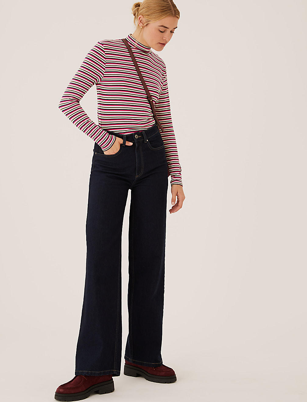 Cotton Rich Striped Slim Fit Top