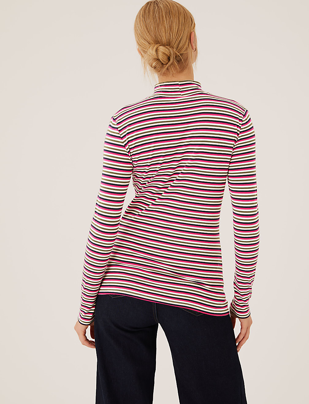 Cotton Rich Striped Slim Fit Top