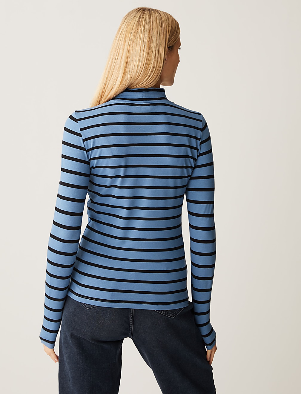 Cotton Rich Striped Slim Fit Top