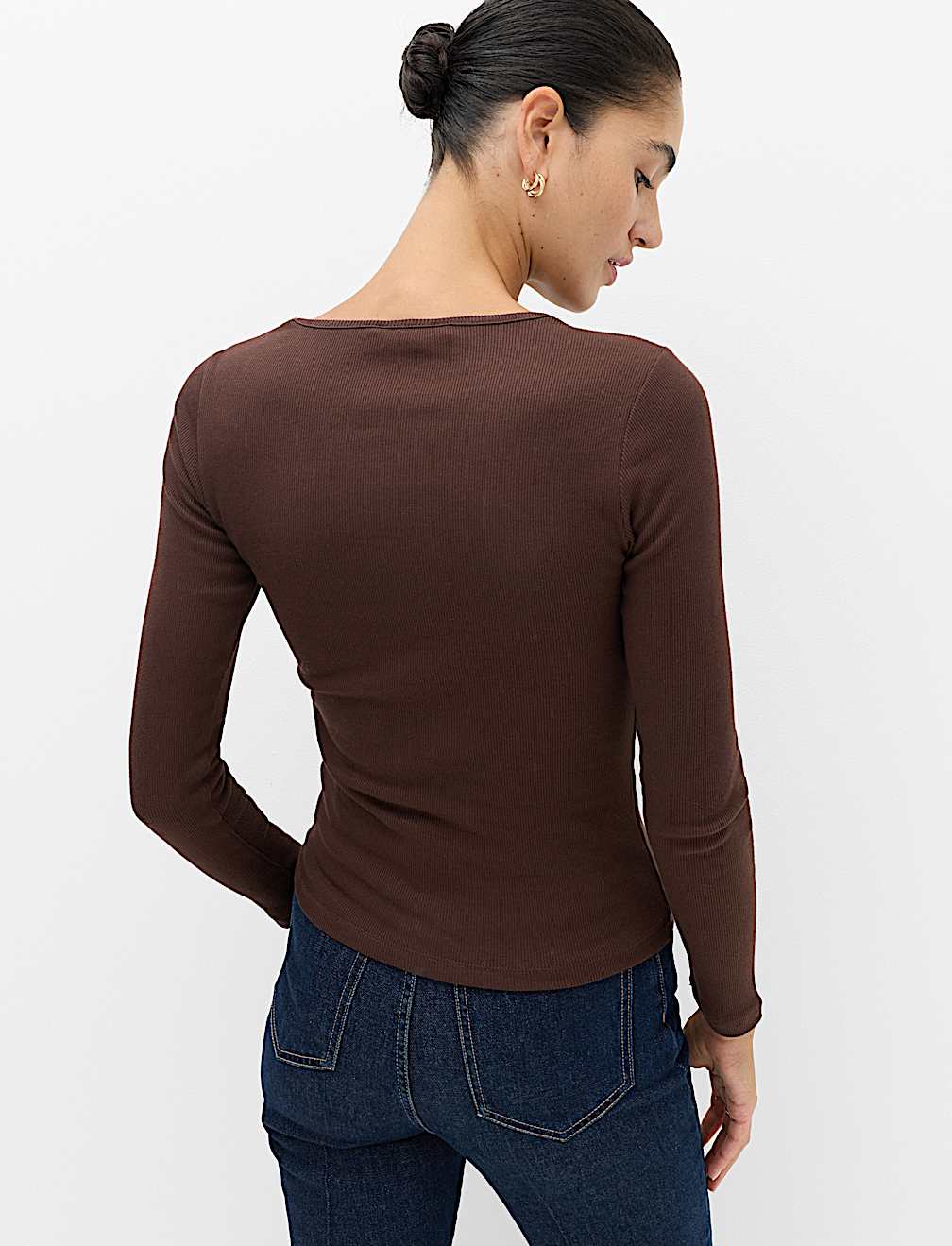 Cotton Rich Ribbed Regular Fit Top