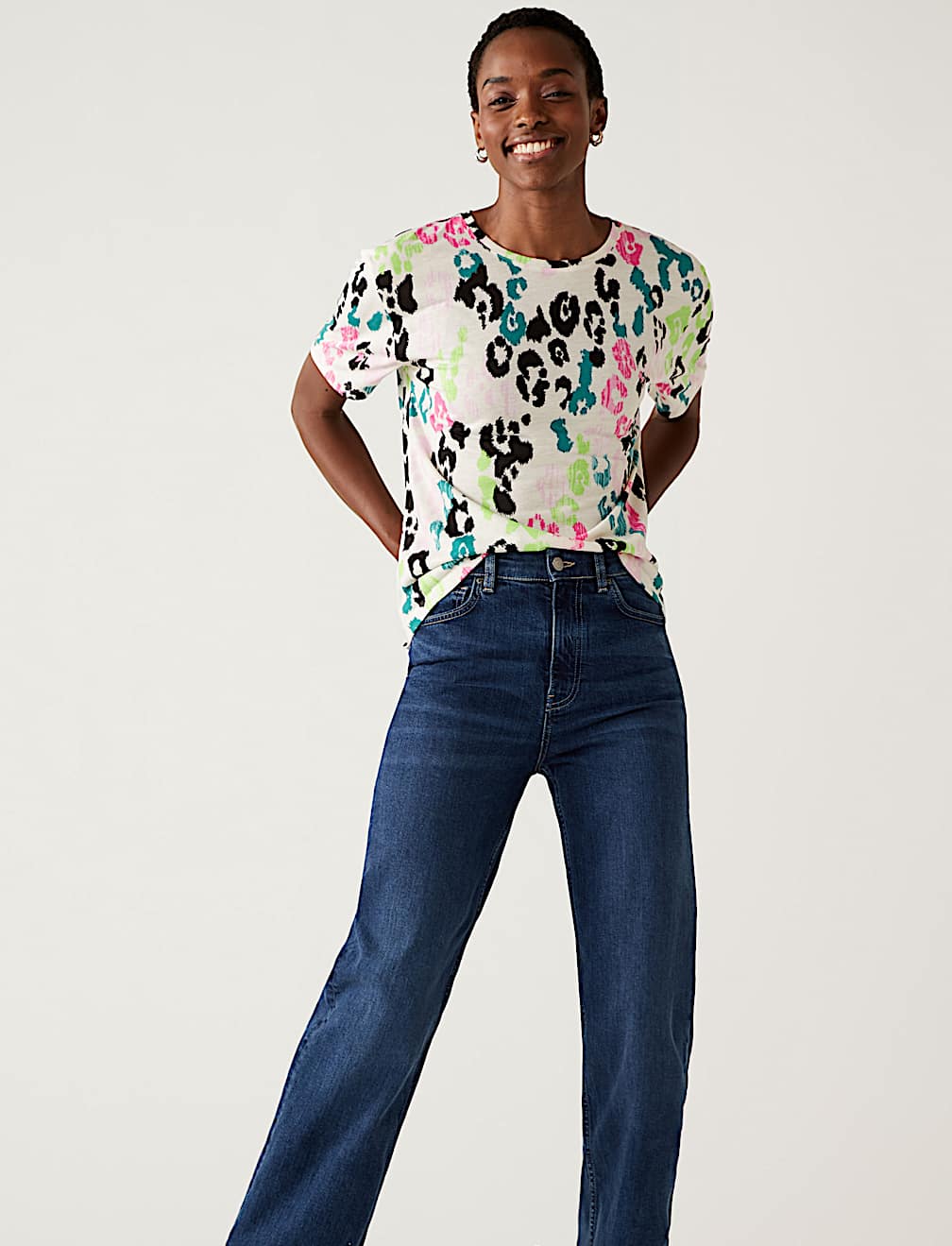 Printed Crew Neck Relaxed T-Shirt