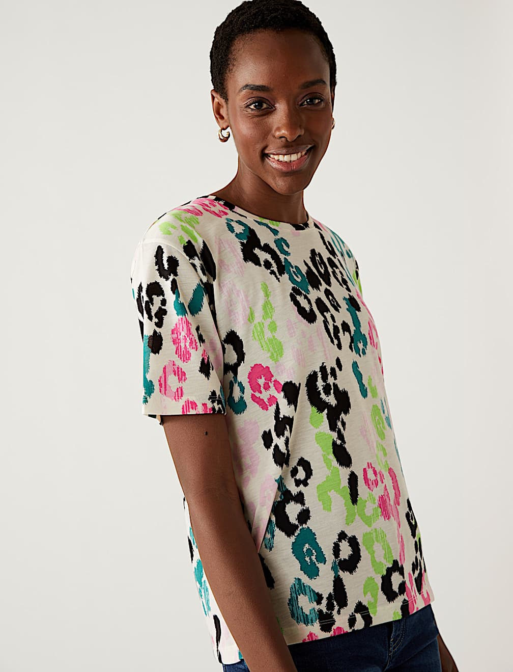 Printed Crew Neck Relaxed T-Shirt