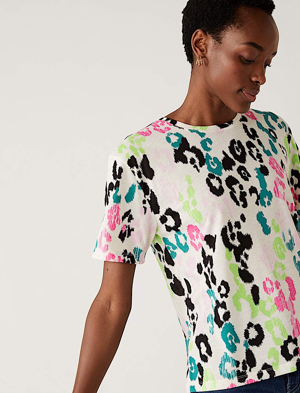 Printed Crew Neck Relaxed T-Shirt