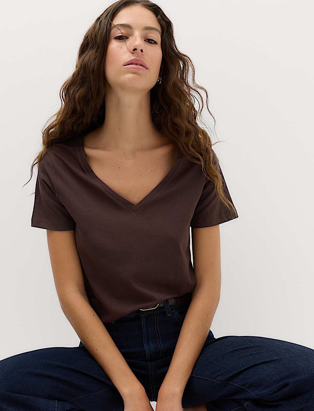 Pure Cotton V-Neck T-Shirt