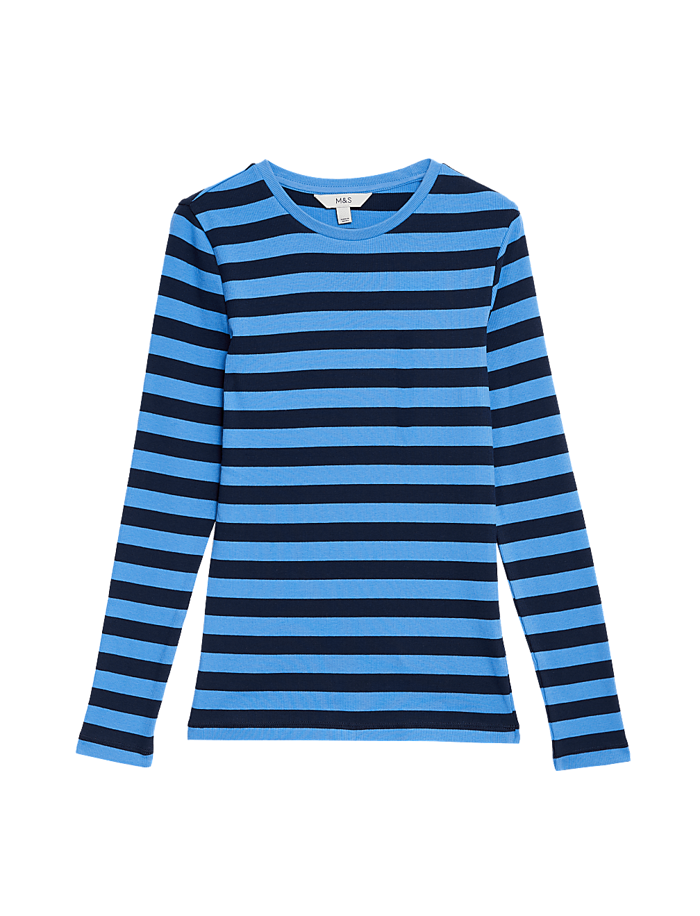 Cotton Rich Striped Ribbed Top