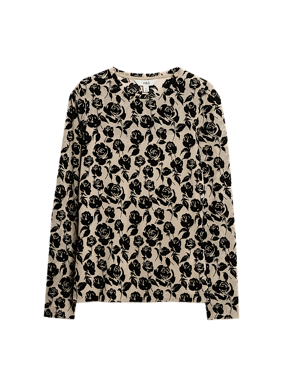 Printed Mesh Jersey Top