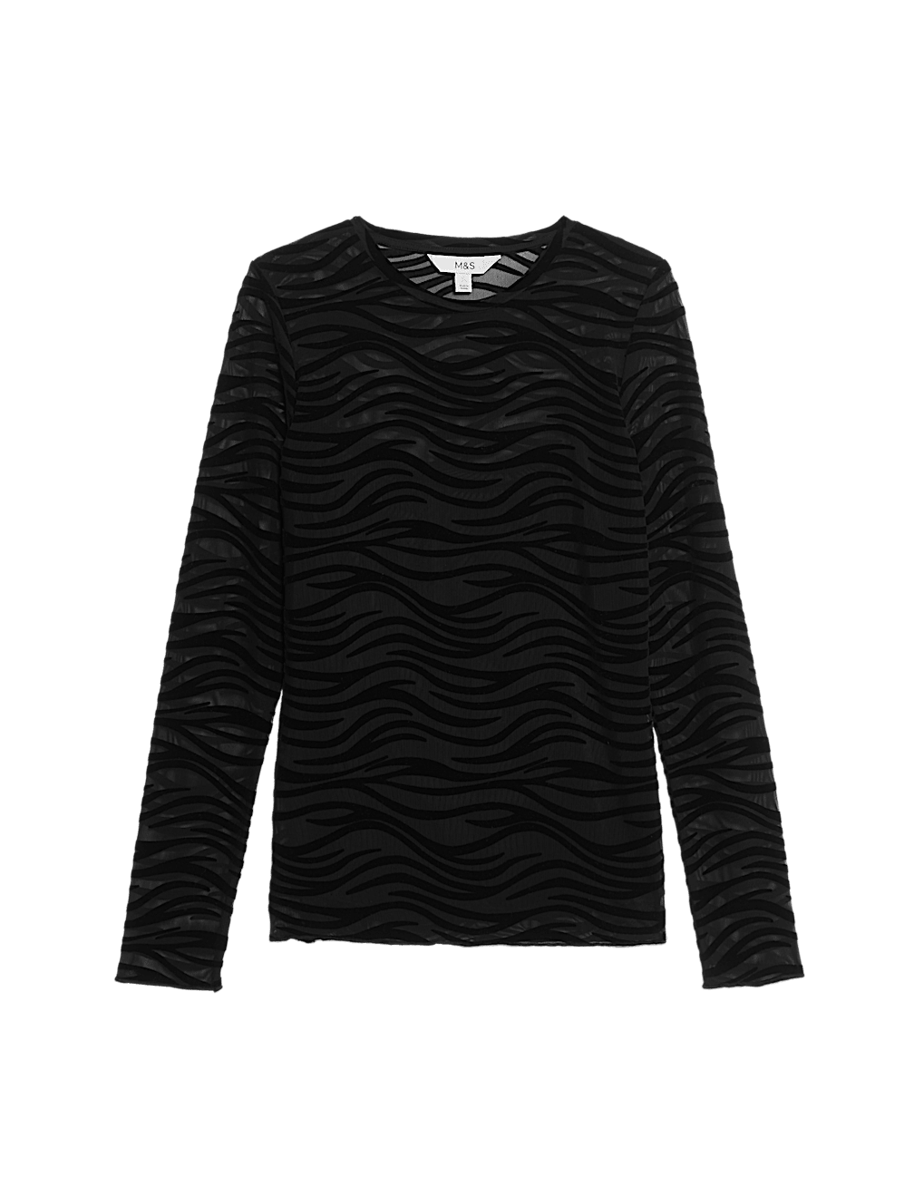 Printed Mesh Jersey Top