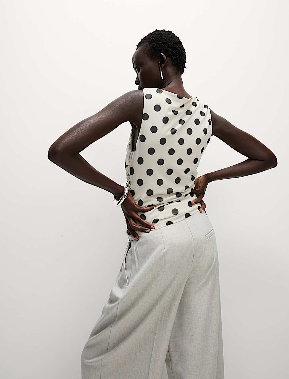 Jersey Polka Dot Regular Fit Sleeveless Top