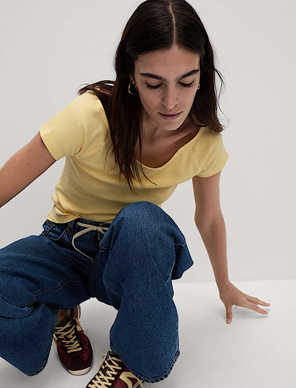 Pure Cotton Slim Fit Off The Shoulder Top