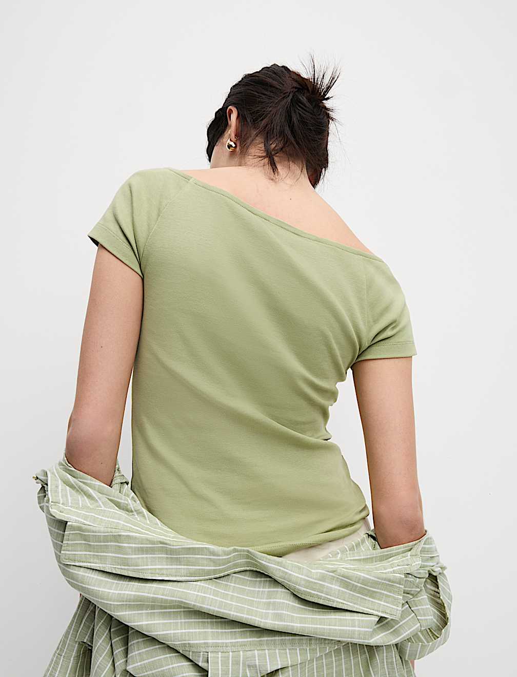 Pure Cotton Slim Fit Off The Shoulder Top