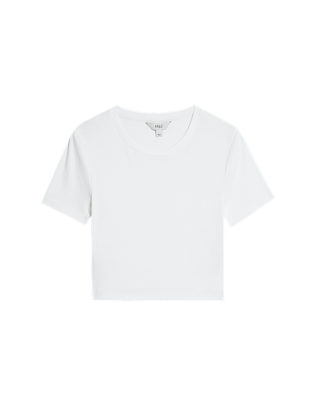 Pure Cotton Slim Fit Crop T-Shirt