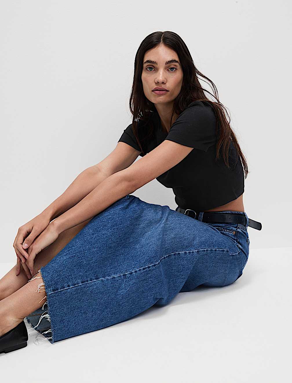 Pure Cotton Slim Fit Crop T-Shirt