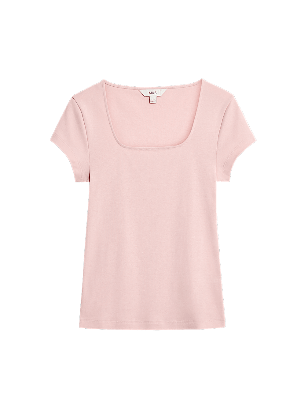 Pure Cotton Square Neck Slim Fit Top