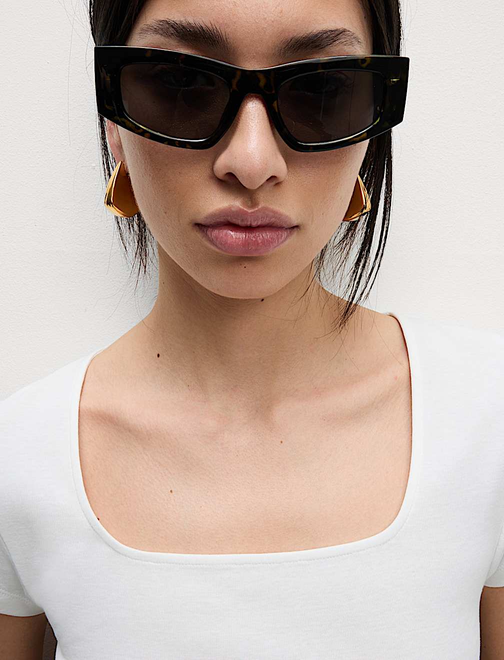 Pure Cotton Square Neck Slim Fit Top