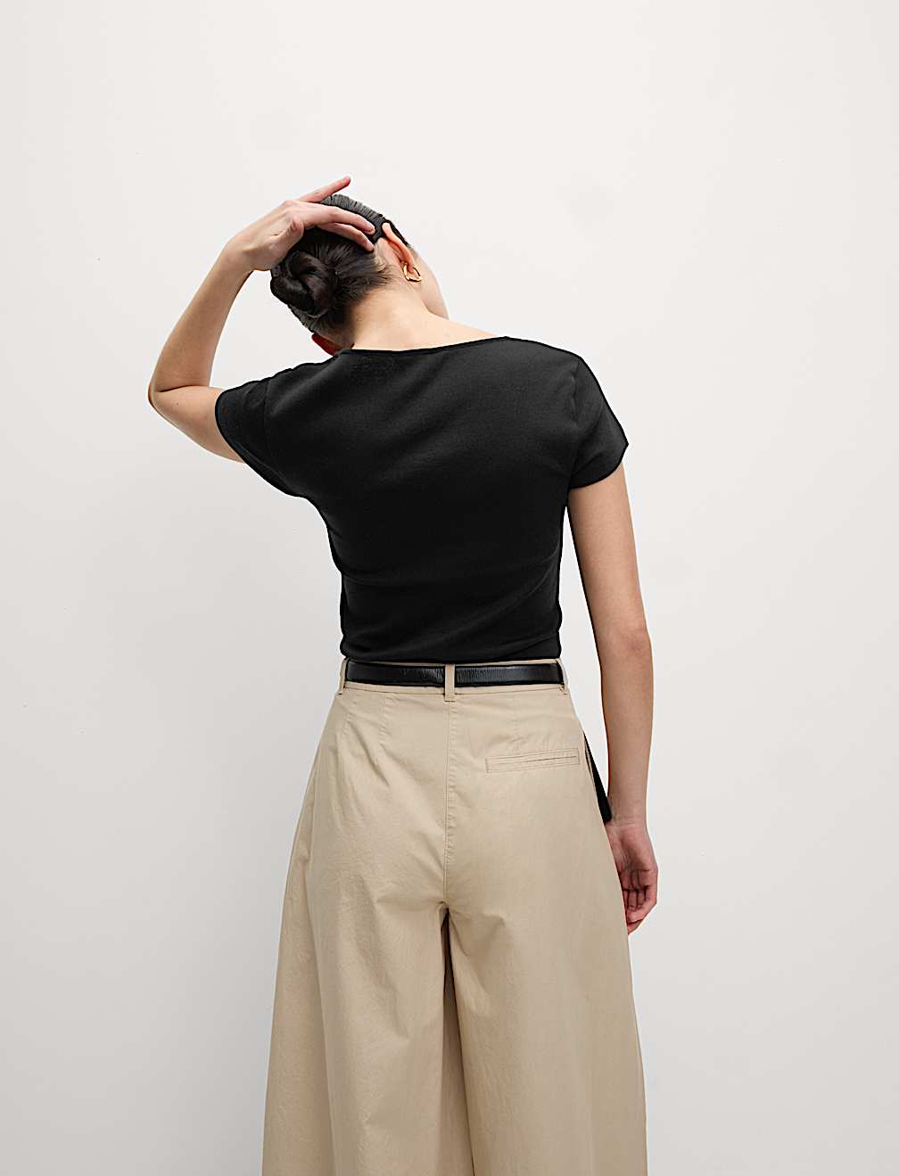 Pure Cotton Square Neck Slim Fit Top