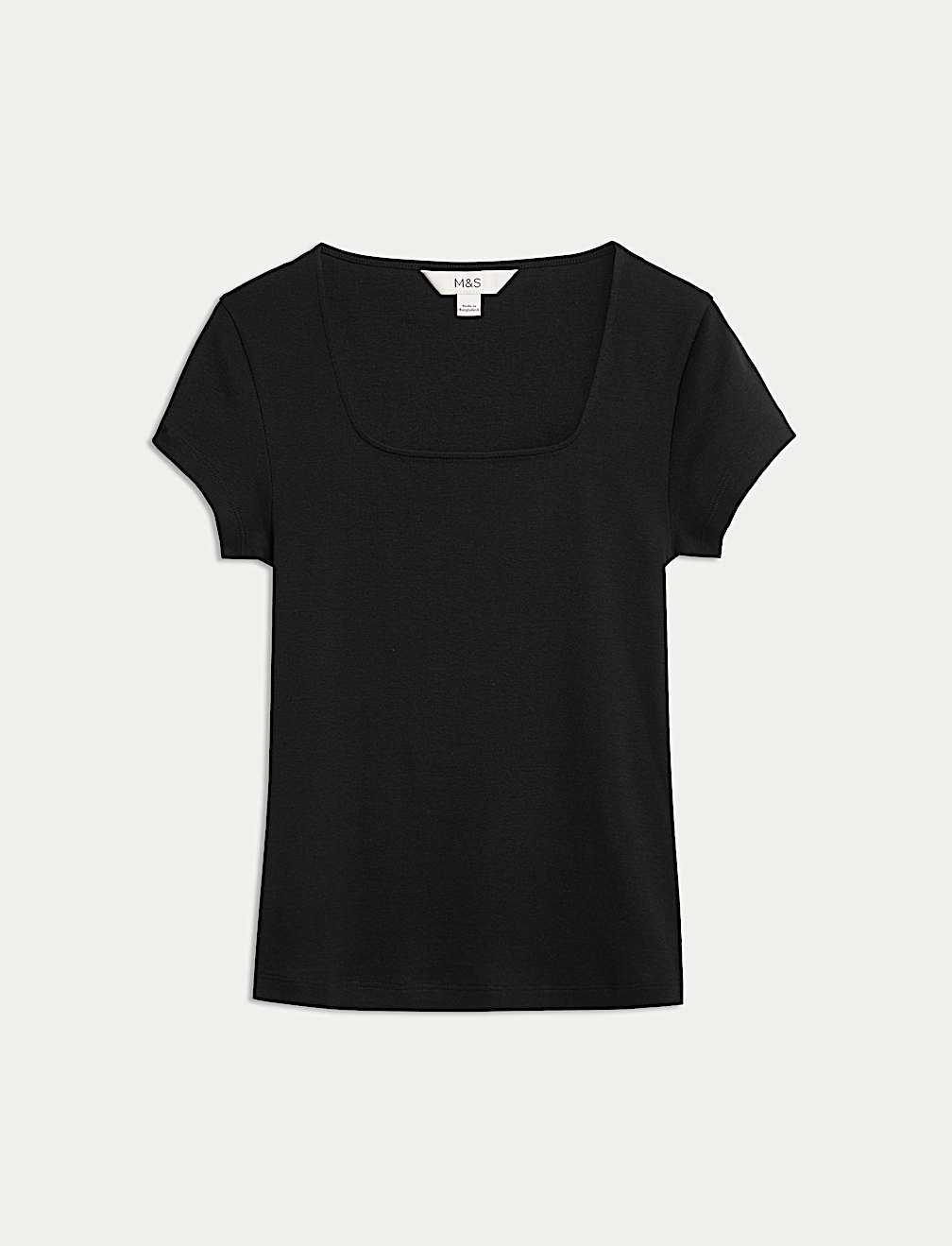 Pure Cotton Square Neck Slim Fit Top