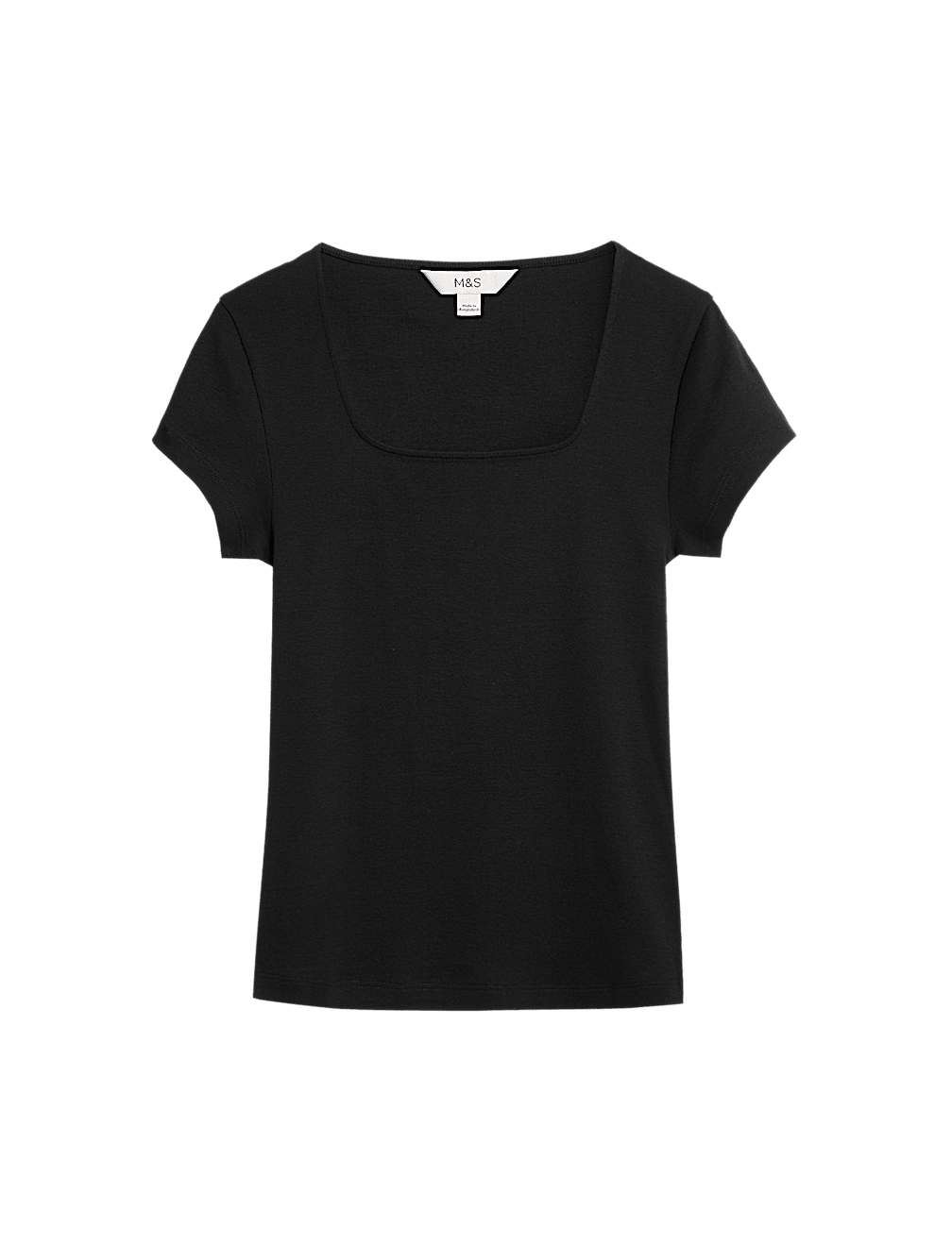 Pure Cotton Square Neck Slim Fit Top